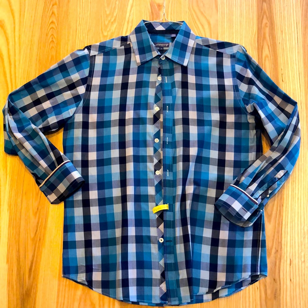 Jersey Argyle NYC plaid casual dress shirt